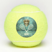 Tennis Theme Skull Monogrammed テニスボール (正面)