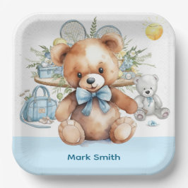 Tennis themed Baby Shower for Baby Boy Party  ペーパープレート