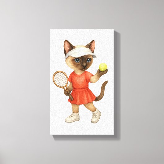 Tennis Themed for Cat Lovers  キャンバスプリント (正面)