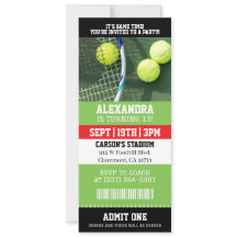 Tennis Ticket Birthday