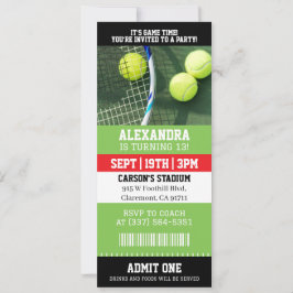 Tennis Ticket Birthday 招待状