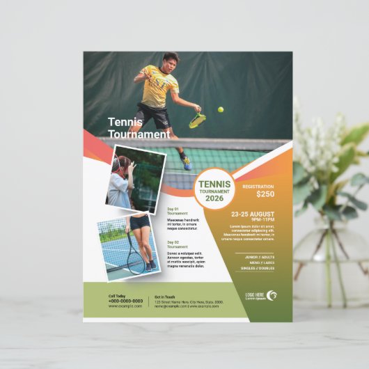 Tennis Tournament Flyer Template (スタンド正面)