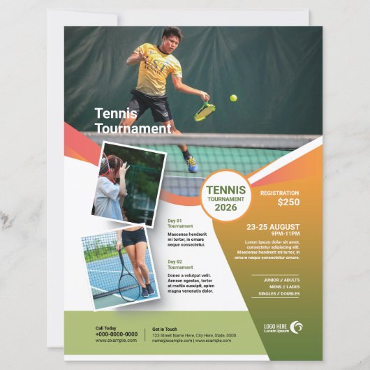 Tennis Tournament Flyer Template (正面)