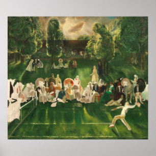 Tennis Tournament - George Bellows Fine Art Poster ポスター
