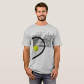 Tennis Tournament With Racket Hitting Ball In Moti Tシャツ (正面フル)