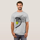 Tennis Tournament With Racket Hitting Ball Tシャツ (正面フル)