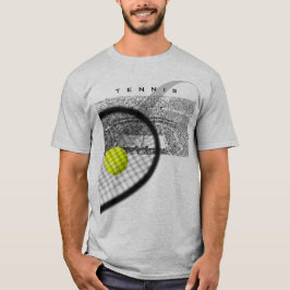Tennis Tournament With Racket Hitting Ball Tシャツ