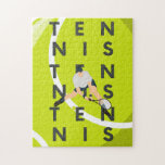 Tennis Typography Text & Player's Silhouette Kids  ジグソーパズル<br><div class="desc">This fun puzzle featuring ball background,  typography & player silhouette would make a wonderful gift for a boy,  who loves tennis!</div>