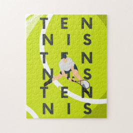 Tennis Typography Text & Player's Silhouette Kids  ジグソーパズル