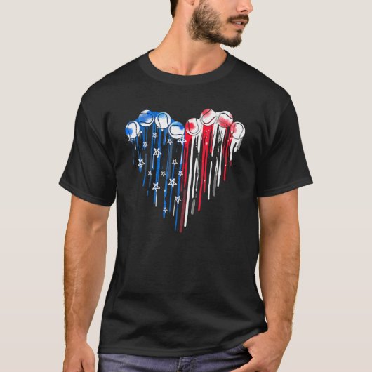 Tennis USA American Flag 4th of July Patriotic Spo Tシャツ (正面)