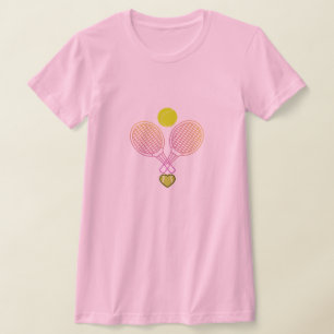 「Tennis Vibes」ラケット デザインTシャツ – シンプルかつスー Tシャツ