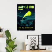 Tennis Wall Art Acapulco Open, Night Sky - Palm ポスター (ホームオフィス)