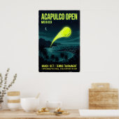 Tennis Wall Art Acapulco Open, Night Sky - Palm ポスター (キッチン)