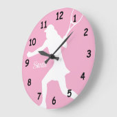 Tennis wall clock with female player silhouette ラージ壁時計 (傾斜)