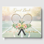 Tennis Wedding Guest Book – Floral Racket  ゲストブック (正面)