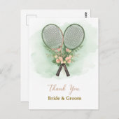 Tennis Wedding Thank You Card  ポストカード (正面/裏面)