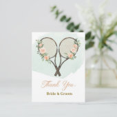 Tennis Wedding Thank You Card  ポストカード (スタンド正面)