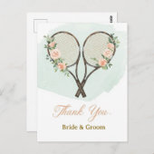 Tennis Wedding Thank You Card  ポストカード (正面/裏面)