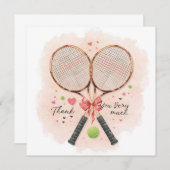 Tennis wedding with racket and love hearts (正面/裏面)