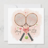 Tennis wedding with racket and love hearts (正面)
