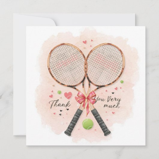 Tennis wedding with racket and love hearts (正面)
