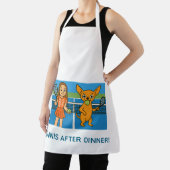 Tennis with a woman and a chihuhua エプロン (インサイチュ)