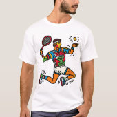 Tennismuster im Stil von Keith Haring 1 Tシャツ (正面)