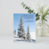 Tennysonの詩を持つ新年のモミの木 シーズンポストカード (スタンド正面)