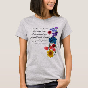 Tennyson Garden Quote Romanticアルフレッドの主の花柄 Tシャツ