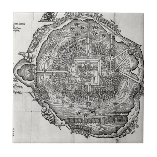 Tenochtitlanの地図 タイル (正面)
