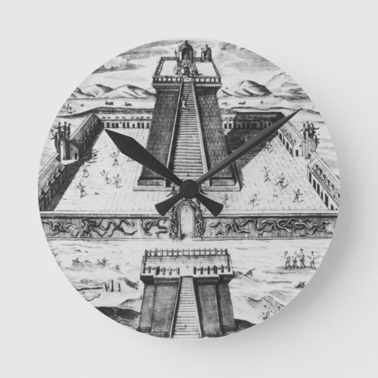 TenochtitlanのTemploの市長 ラウンド壁時計 (正面)