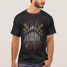 Tenpin King 10 Pin Bowling Grunge effect Tシャツ
