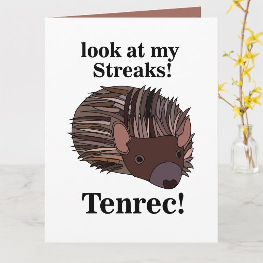 Tenrec Animal Funny カード (黄色い花)