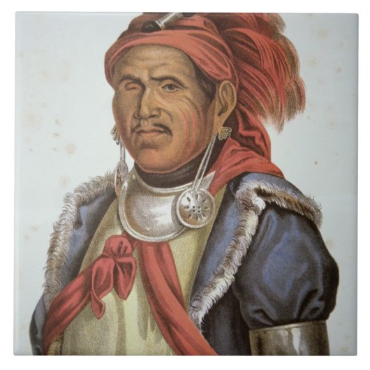Tenskwatawa (1775-1836年) (色のlitho) タイル (正面)
