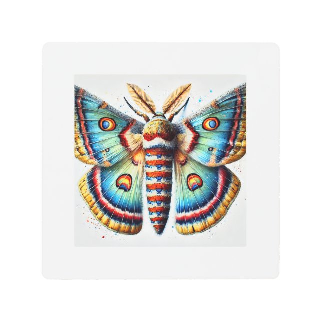 Tent Caterpillar Moth 160924IREF216 - Watercolor メタルプリント (正面)