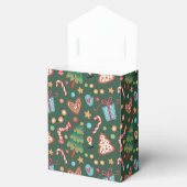 Tent Party Favor Gift Box Green Christmas Pattern フェイバーボックス (オープン)
