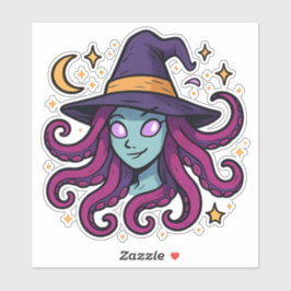 Tentacle Hair Witch Halloween Sticker シール