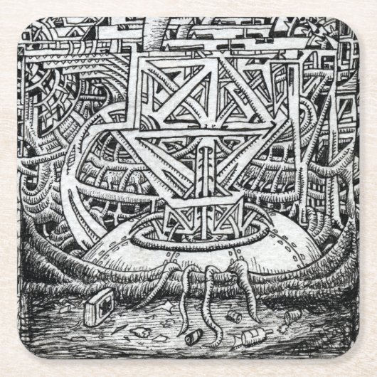 Tentacle Tank by Brian Benson スクエアペーパーコースター (正面)