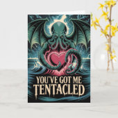 Tentacled Valentines Card Cthulhu Eldritch Lovecra カード (黄色い花)