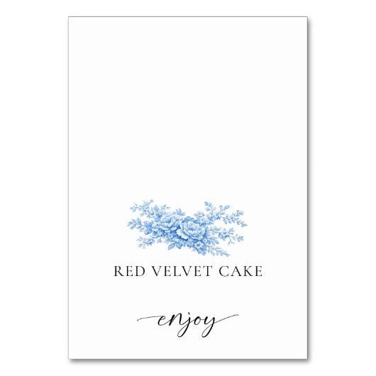 Tented Food Label Wedding Buffet Chinoiserie テーブルナンバー (正面)