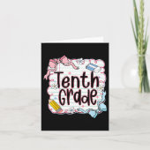 Tenth Grade Back To School For Girls Pink Notebook カード (正面)