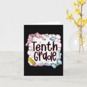 Tenth Grade Back To School For Girls Pink Notebook カード (黄色い花)