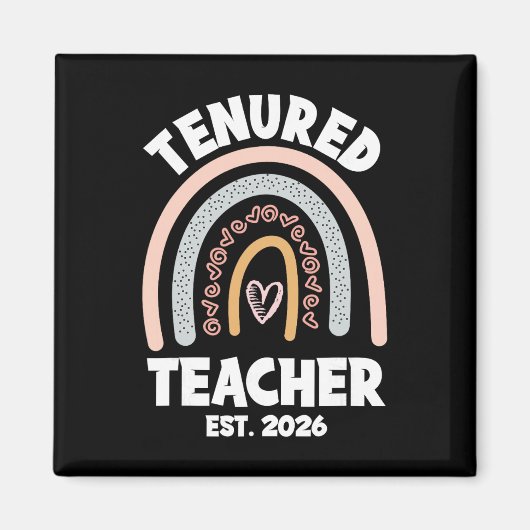 Tenured Teacher 2026 女性のテニュア昇進 マグネット (正面)