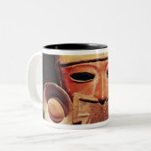 Teotihuacanからの人間のマスク、 ツートーンマグカップ (正面左)
