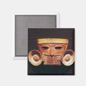 Teotihuacanから人間のマスク マグネット (正面/裏面)