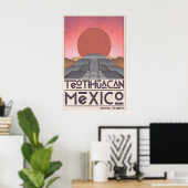 Teotihuacan Wall Art, Geometric Pyramid, Muted ポスター (ホームオフィス)