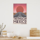 Teotihuacan Wall Art, Geometric Pyramid, Muted ポスター (キッチン)