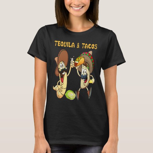 Tequila And Tacos Patron Tequila Mens Tequila Haku Tシャツ (正面)