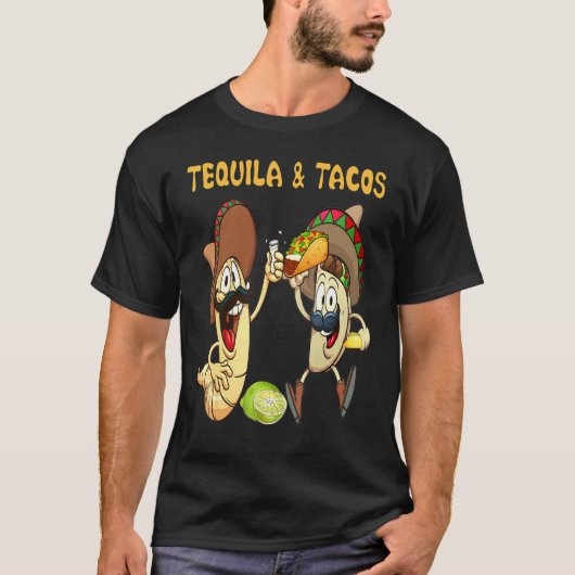 Tequila And Tacos Patron Tequila Mens Tequila Haku Tシャツ (正面)