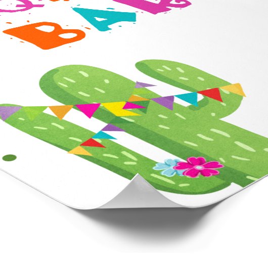 Tequila Bar Fiesta Drinks Cactus Table Sign ポスター (角)